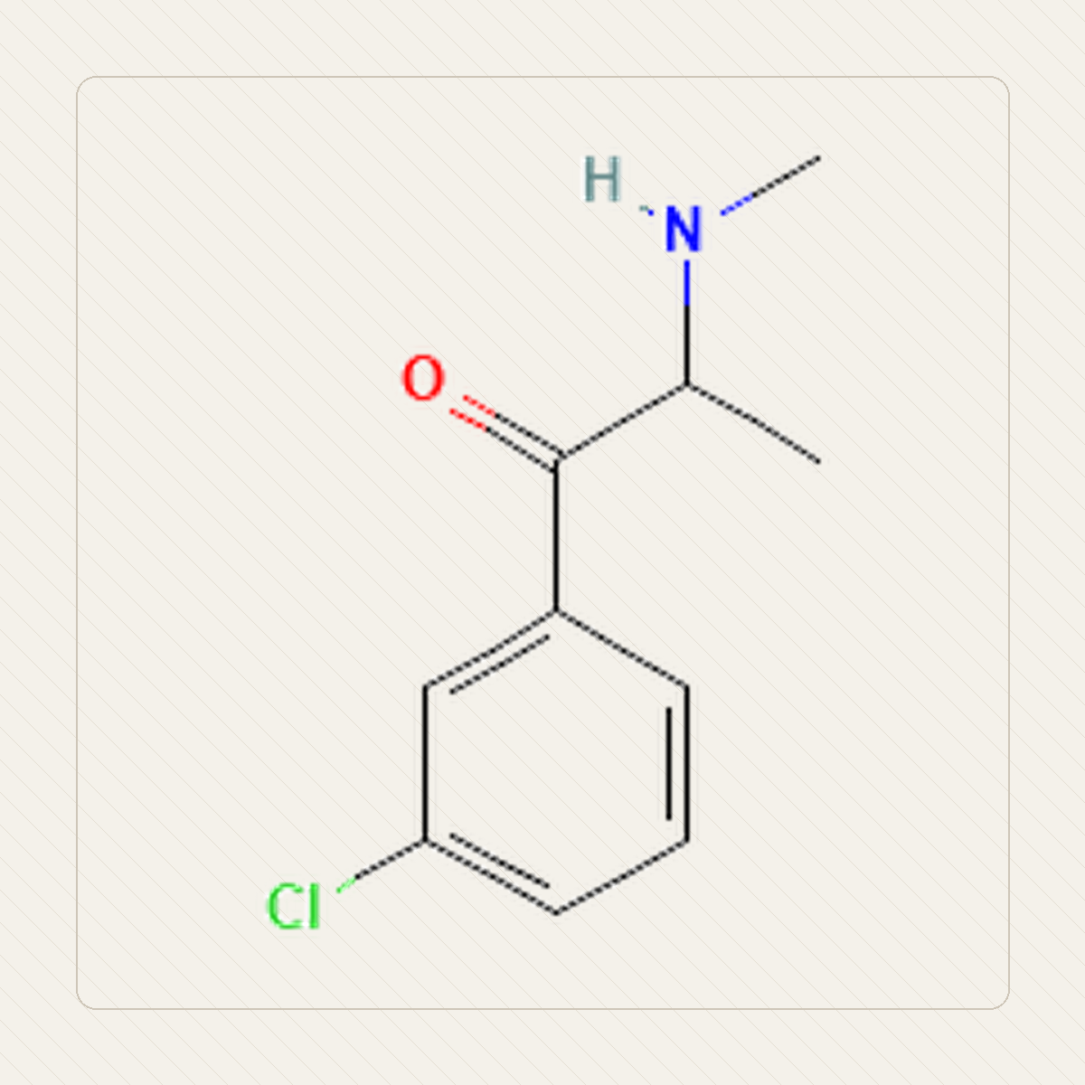 3-CMC, educational illustration of the molecular structure
